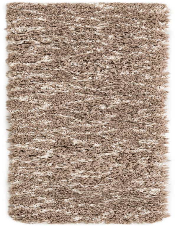 A long, rectangular 8 Ft Runner rug from the Infinity Shag collection, featuring a modern brown and ivory shag pattern.