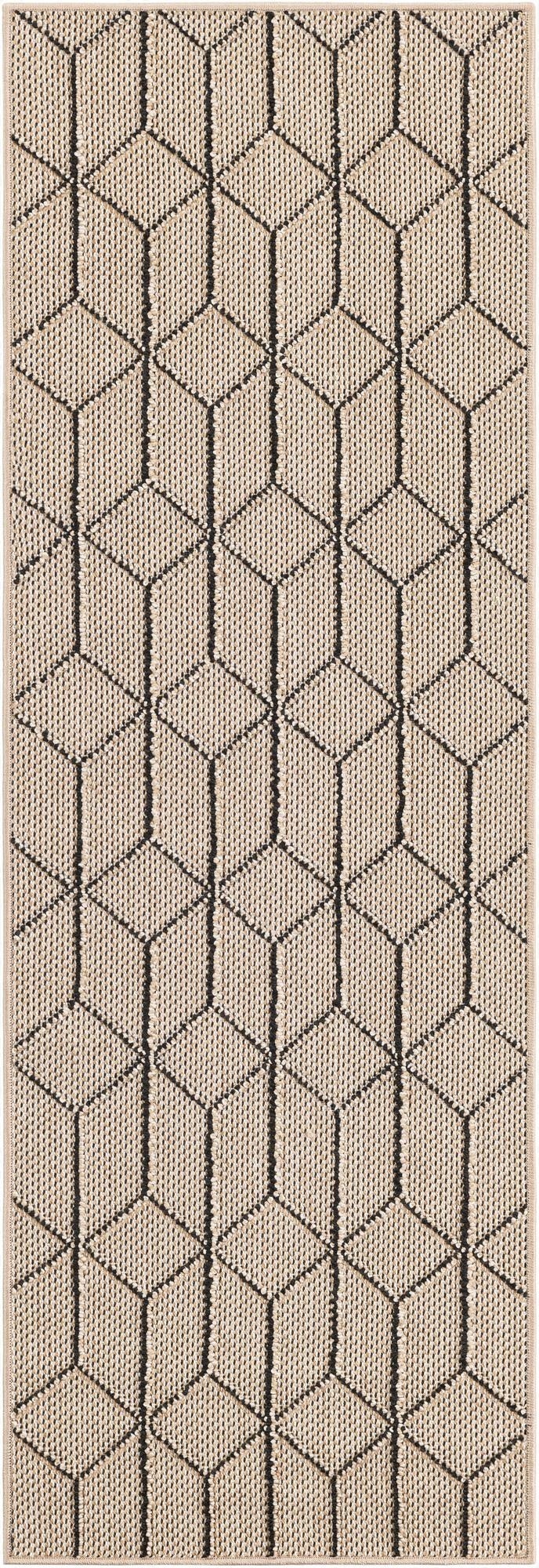  2' x 6' 1  Washable Lattice Indoor / Outdoor Runner Rug