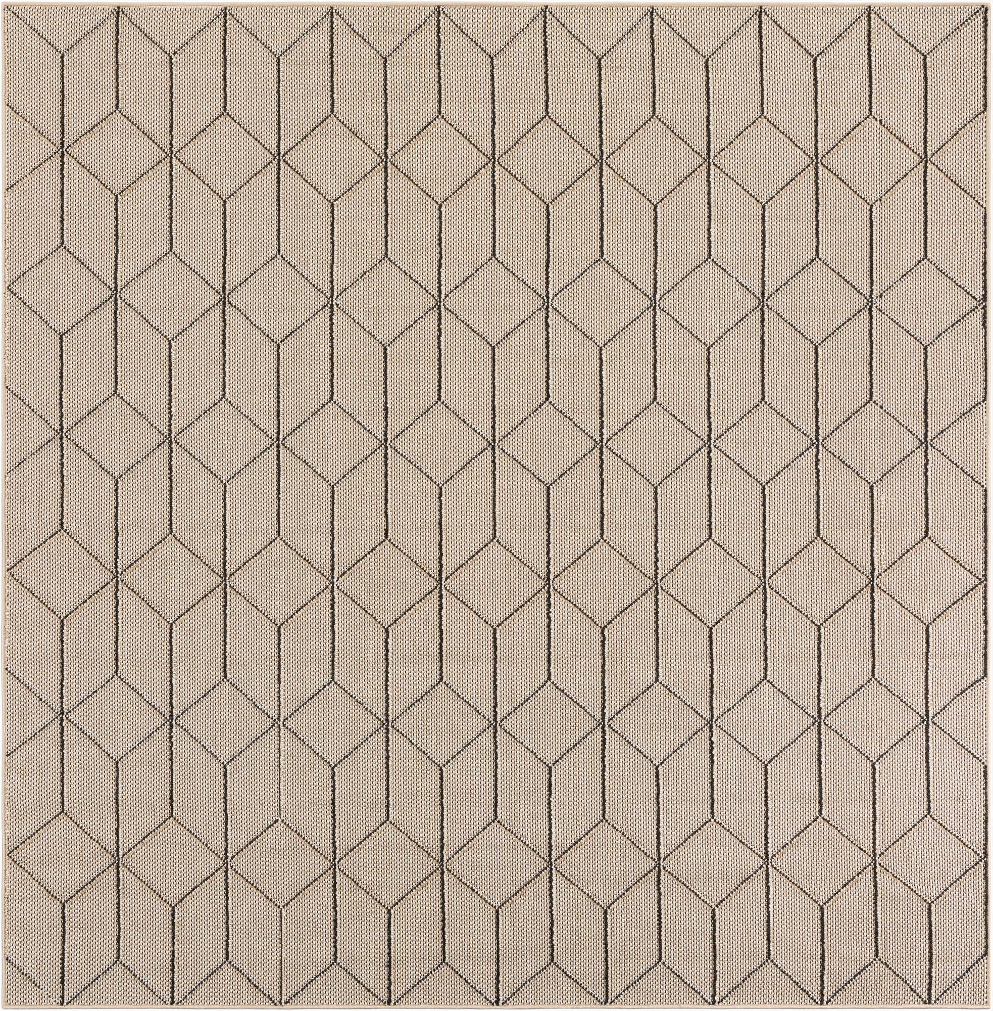  7' 10 x 7' 10  Washable Lattice Indoor / Outdoor Square Rug