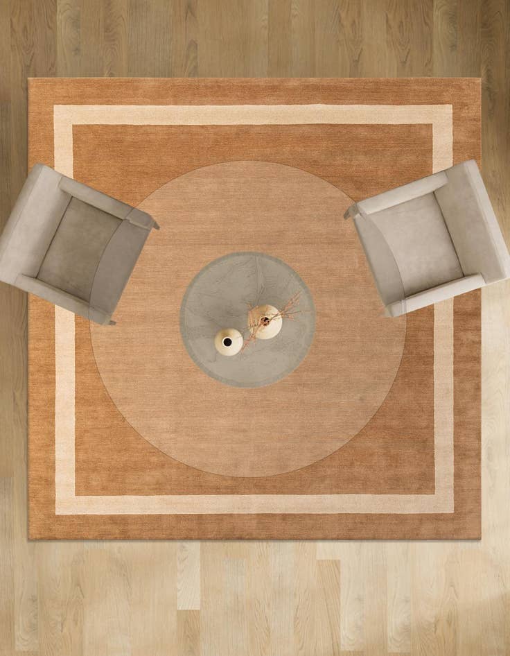 Detail image of  5' 1 x 5' 1 Jill Zarin Border Wool Square Rug