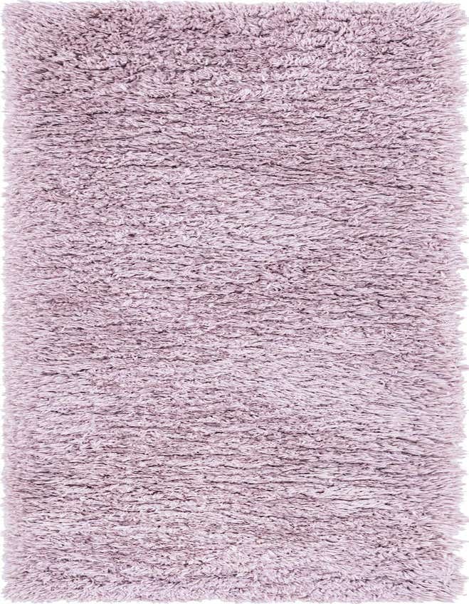 A soft, plush 7 ft purple shag runner rug with a textured pile, perfect for a hallway.