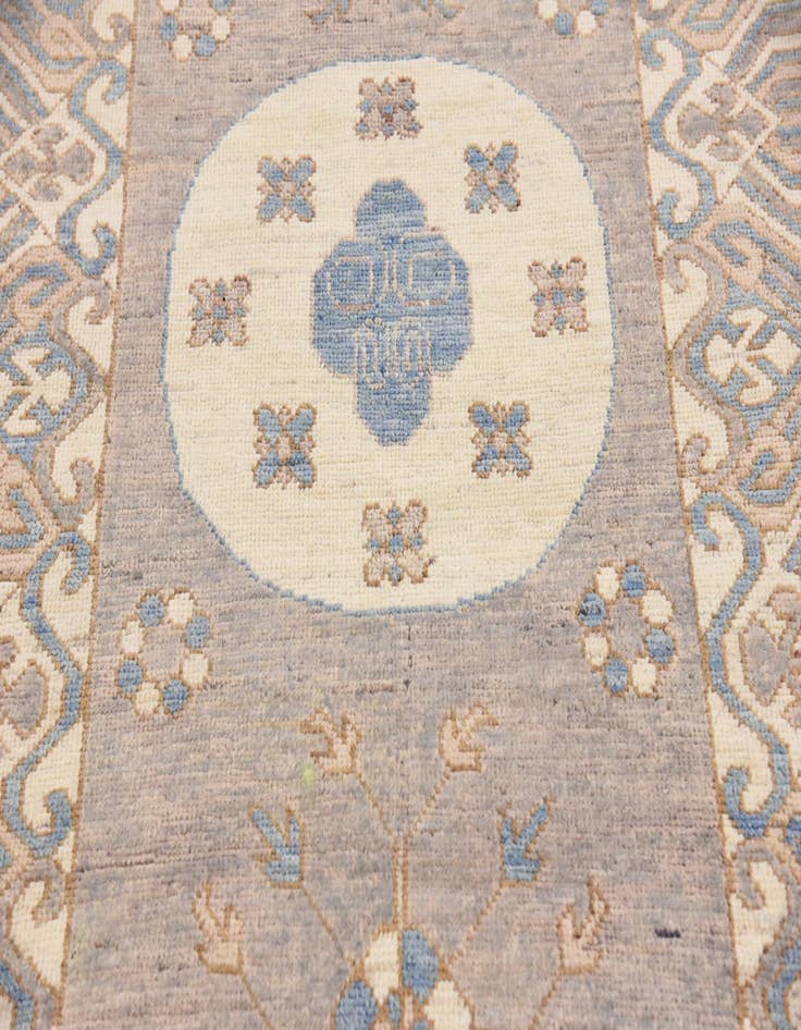 Detail image of 3' x 9' 9 Hand Knotted Khotan Ziegler Oriental Runner Rug