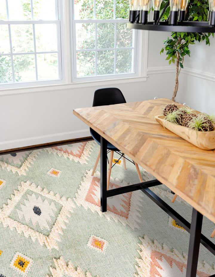 Light Aqua 3' 3 x 5' 1 Hand Woven Arizona Wool Rug | Rugs.com