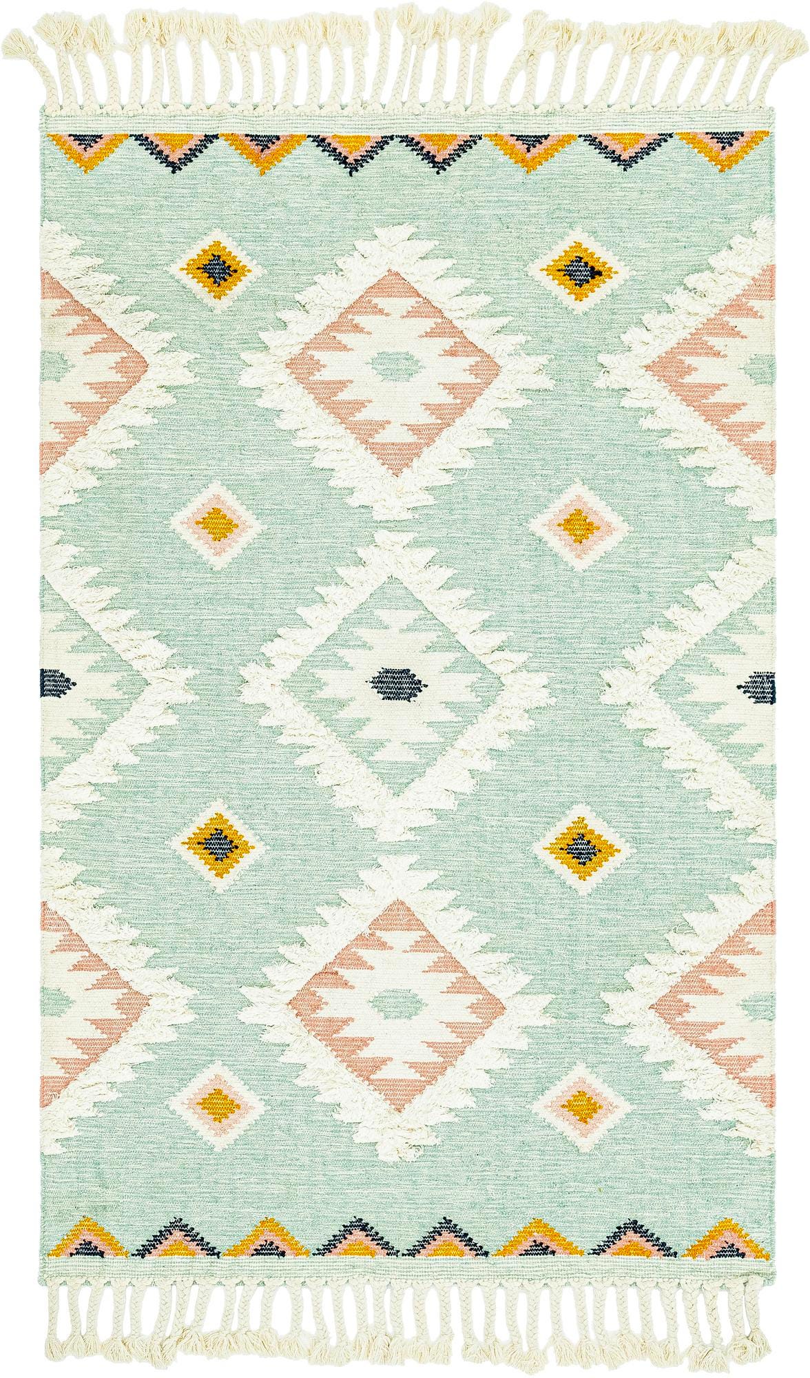 Light Aqua 5' 1 x 8' Hand Woven Arizona Wool Rug | Rugs.com