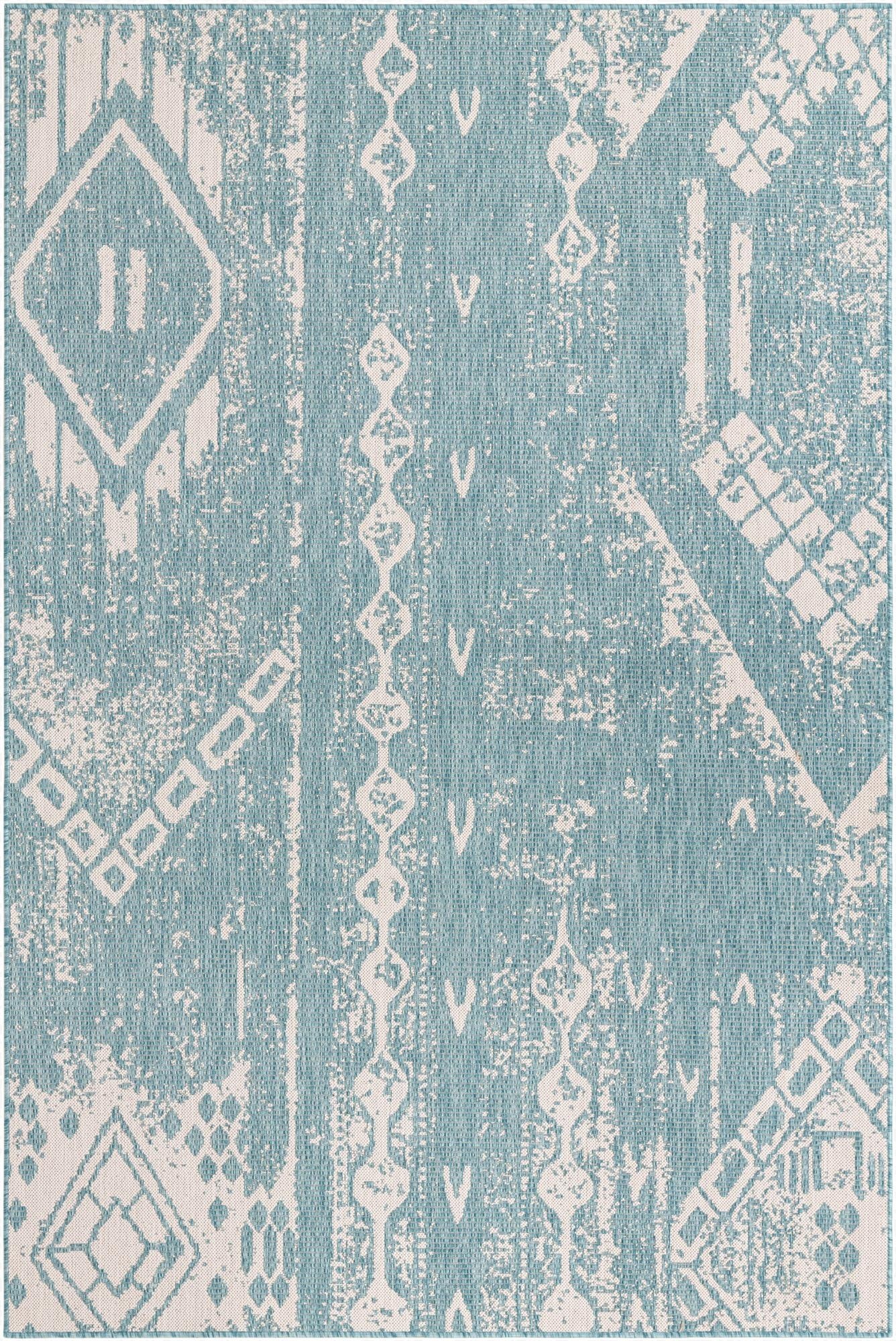  6' x 9'  Washable Bohemian Indoor / Outdoor Rug