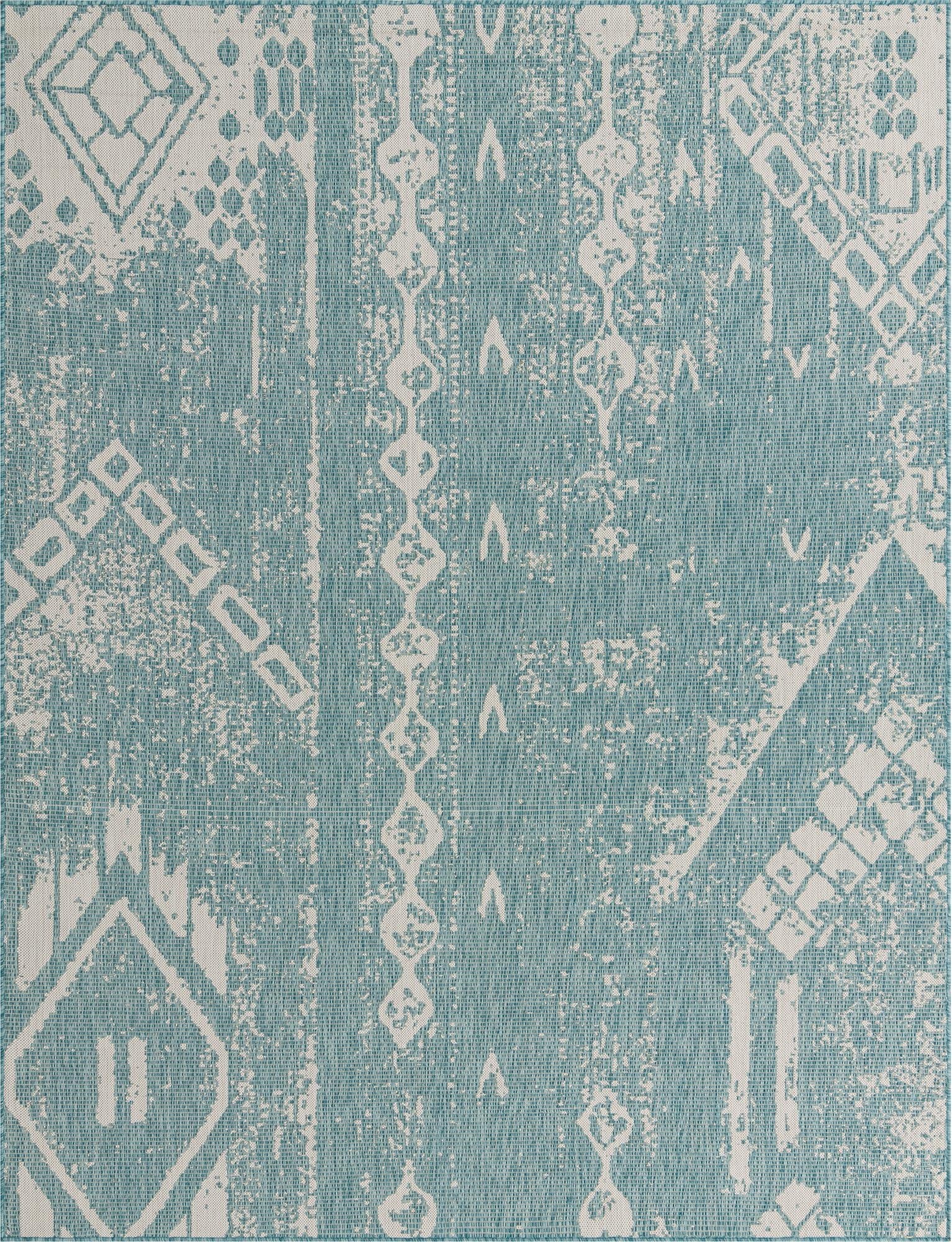  7' 10 x 10'  Washable Bohemian Indoor / Outdoor Rug