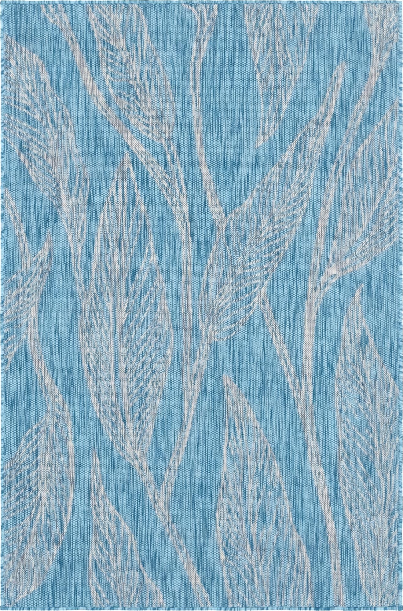  4' x 6'  Washable Botanical Indoor / Outdoor Rug
