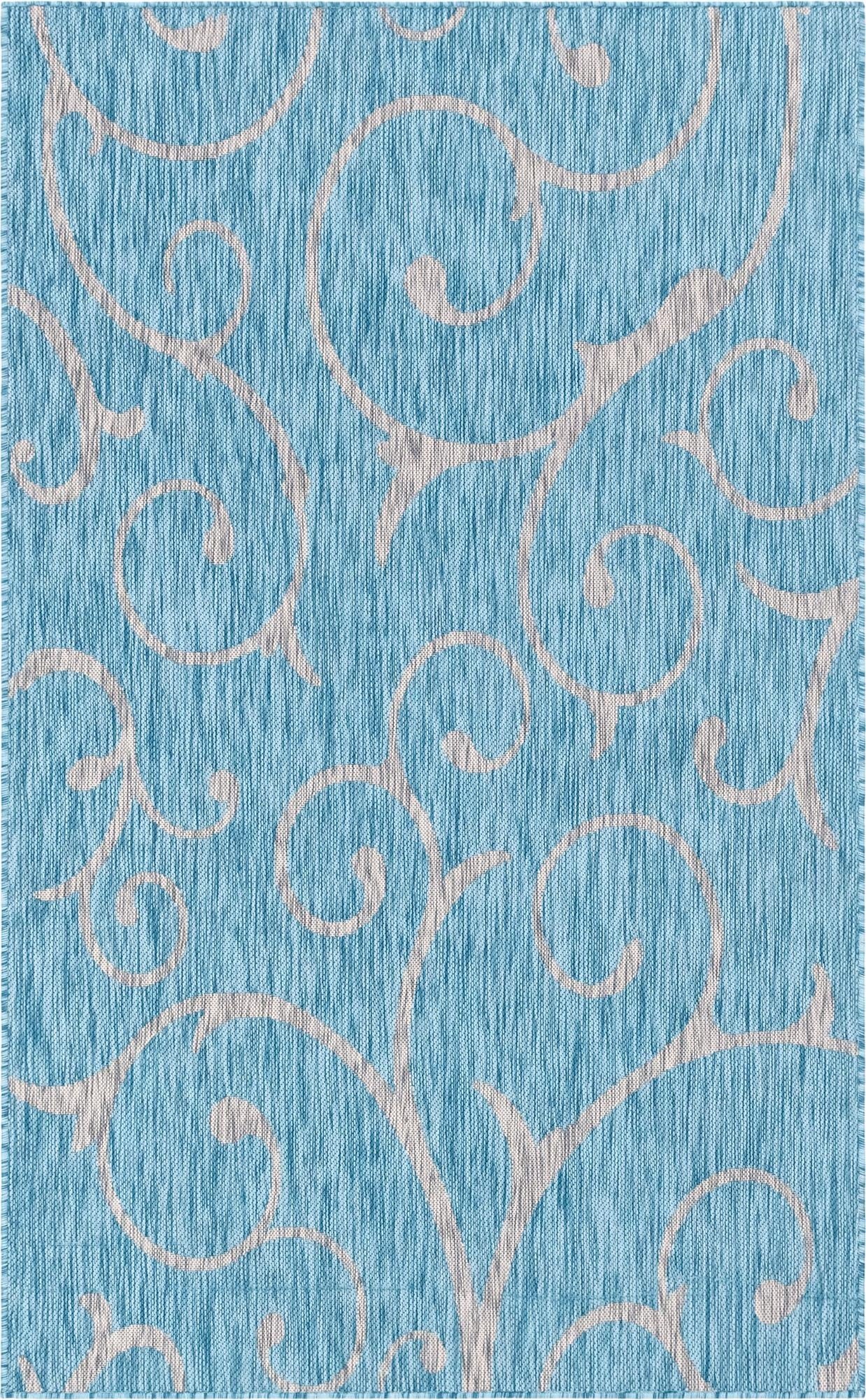 Primary image  5' 3 x 8'  Washable Botanical Indoor / Outdoor Rug