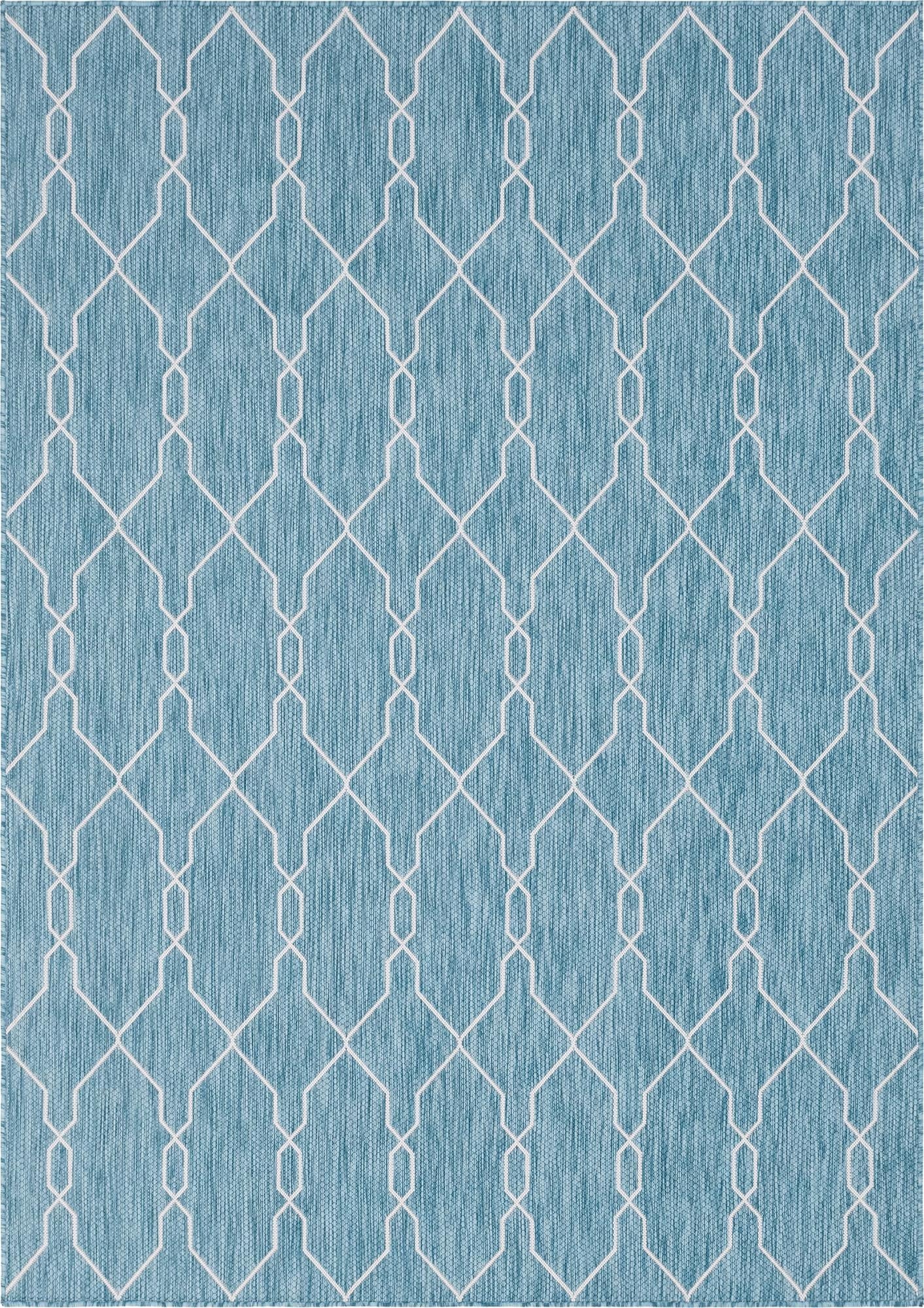  7' x 10'  Washable Lattice Indoor / Outdoor Rug
