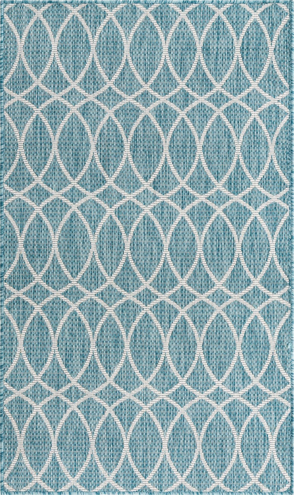 3' x 5' 3  Washable Lattice Indoor / Outdoor Rug