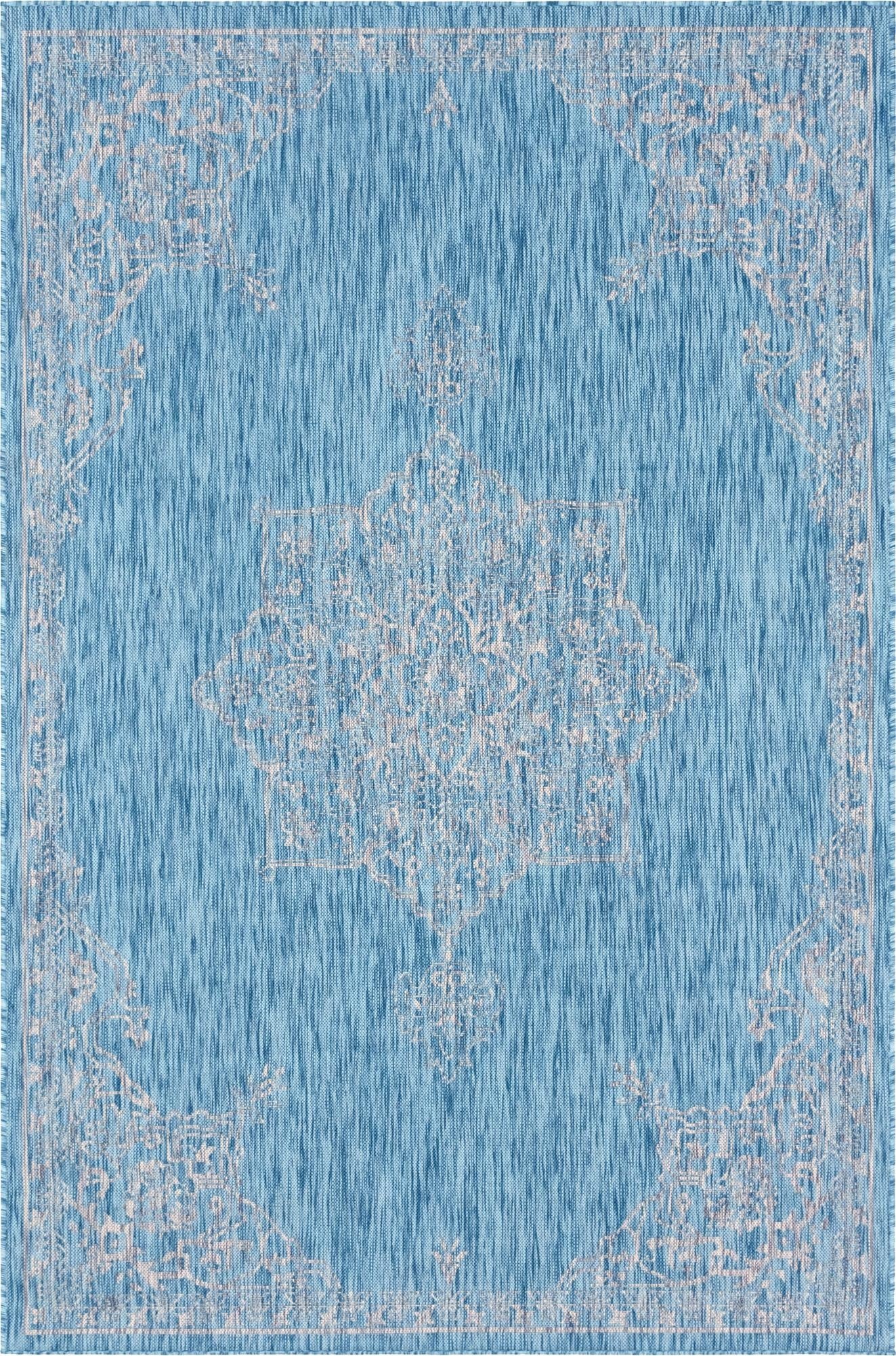  6' x 9'  Washable Traditional Indoor / Outdoor Rug