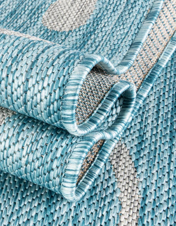 Detail image of  10' 8 x 10' 8  Washable Botanical Indoor / Outdoor Round Rug