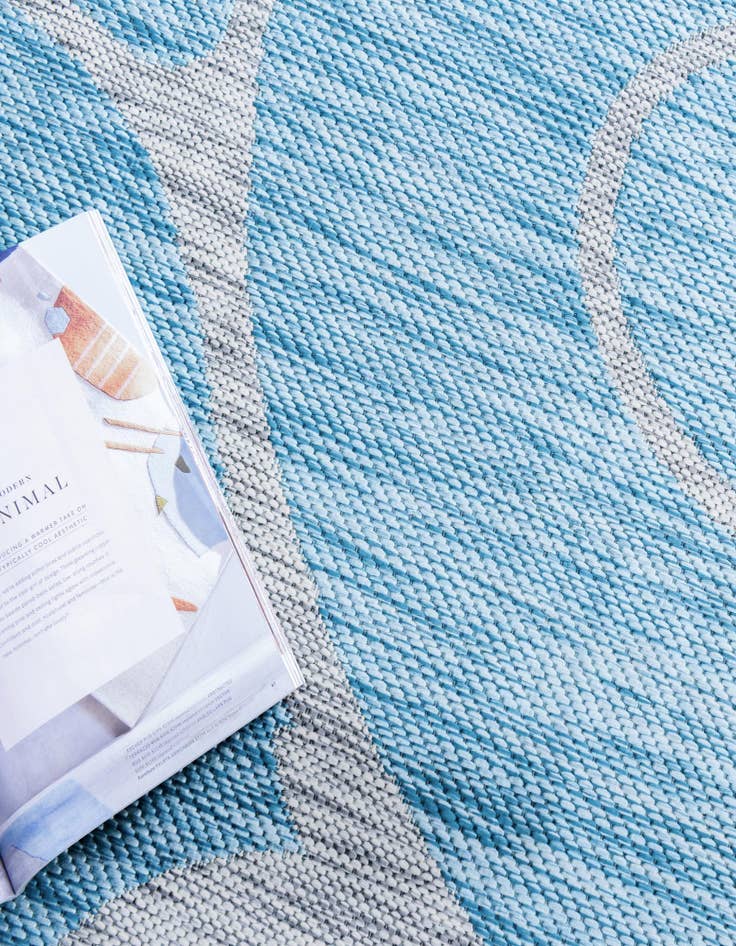 Detail image of  10' 8 x 10' 8  Washable Botanical Indoor / Outdoor Round Rug