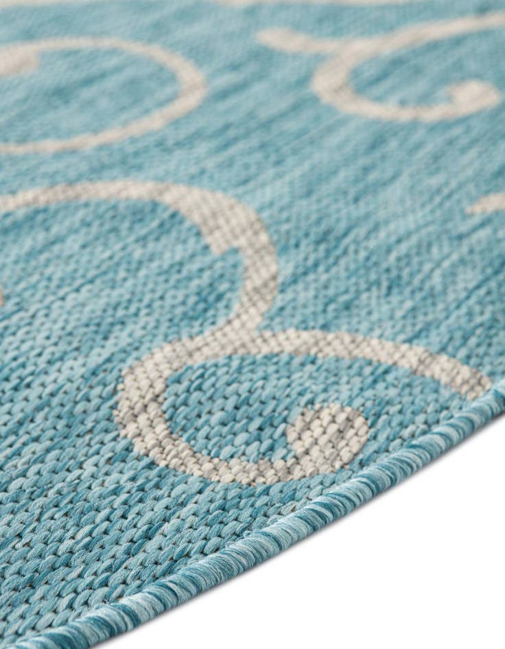 Detail image of  10' 8 x 10' 8  Washable Botanical Indoor / Outdoor Round Rug