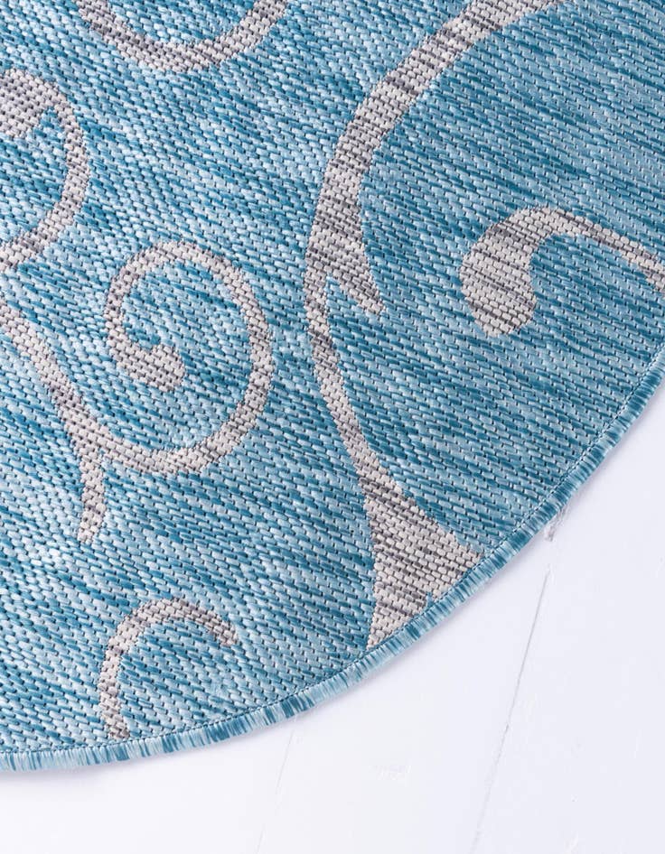 Detail image of  10' 8 x 10' 8  Washable Botanical Indoor / Outdoor Round Rug