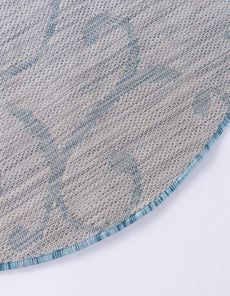 Detail image of  10' 8 x 10' 8  Washable Botanical Indoor / Outdoor Round Rug