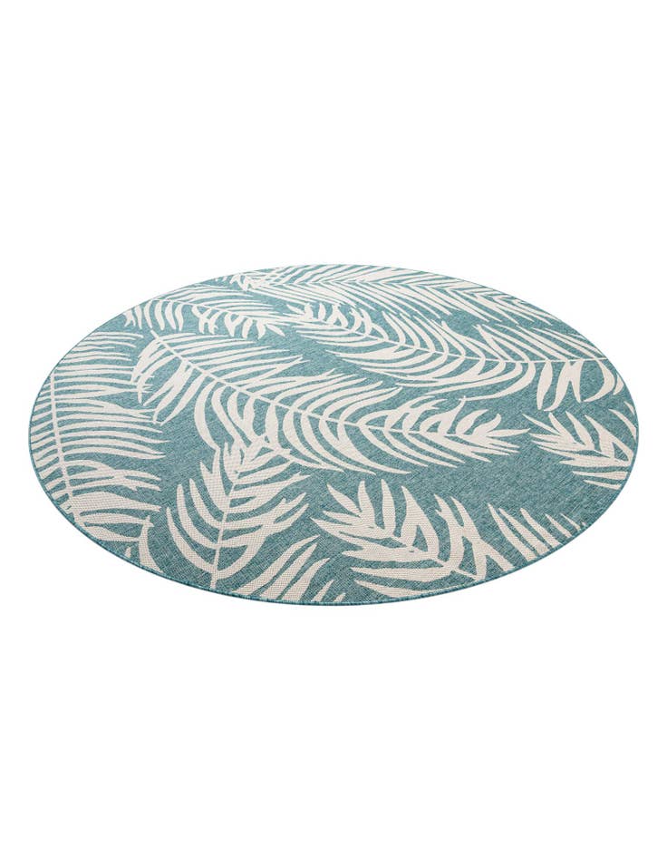 Detail image of  10' x 10'  Washable Botanical Indoor / Outdoor Round Rug