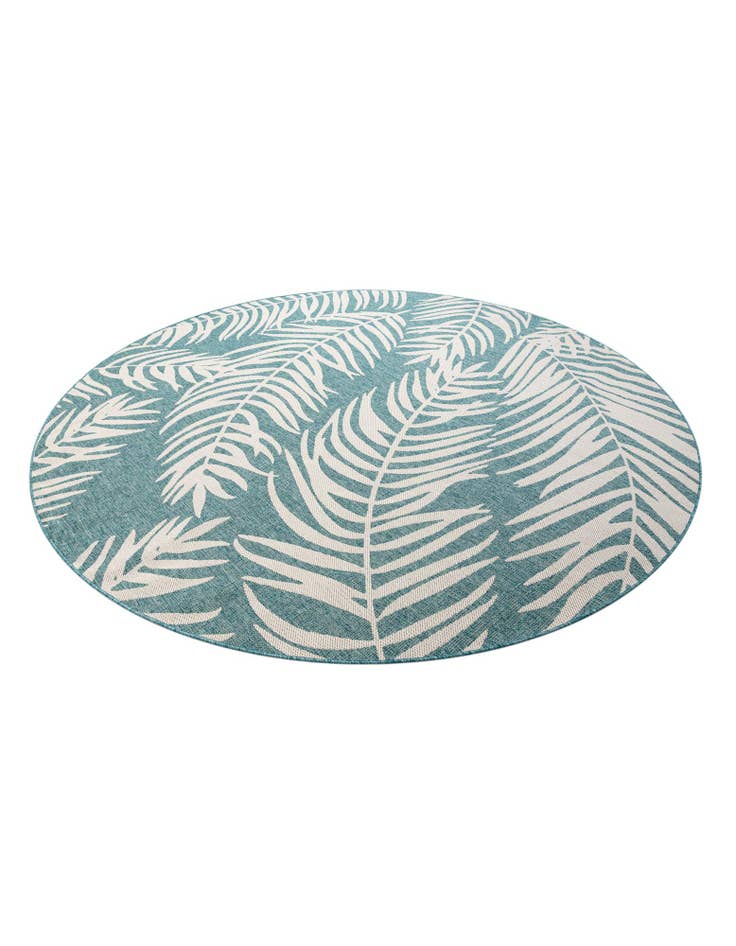 Detail image of  10' x 10'  Washable Botanical Indoor / Outdoor Round Rug