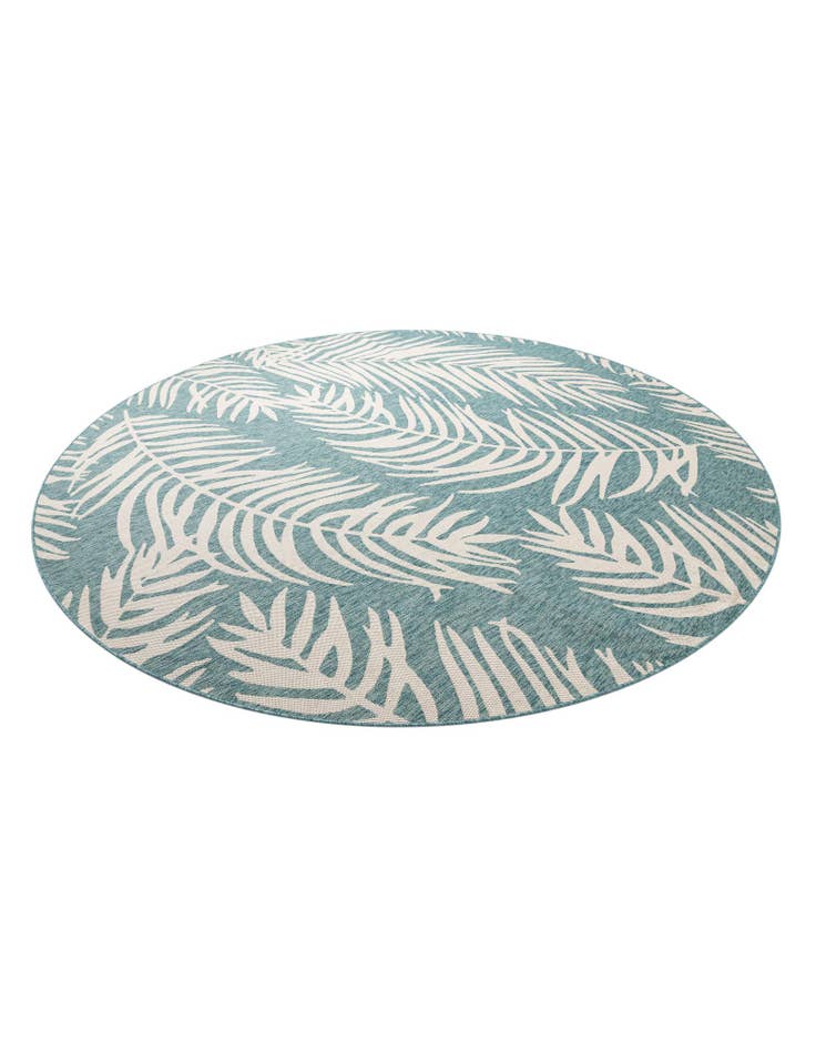 Detail image of  12' x 12'  Washable Botanical Indoor / Outdoor Round Rug