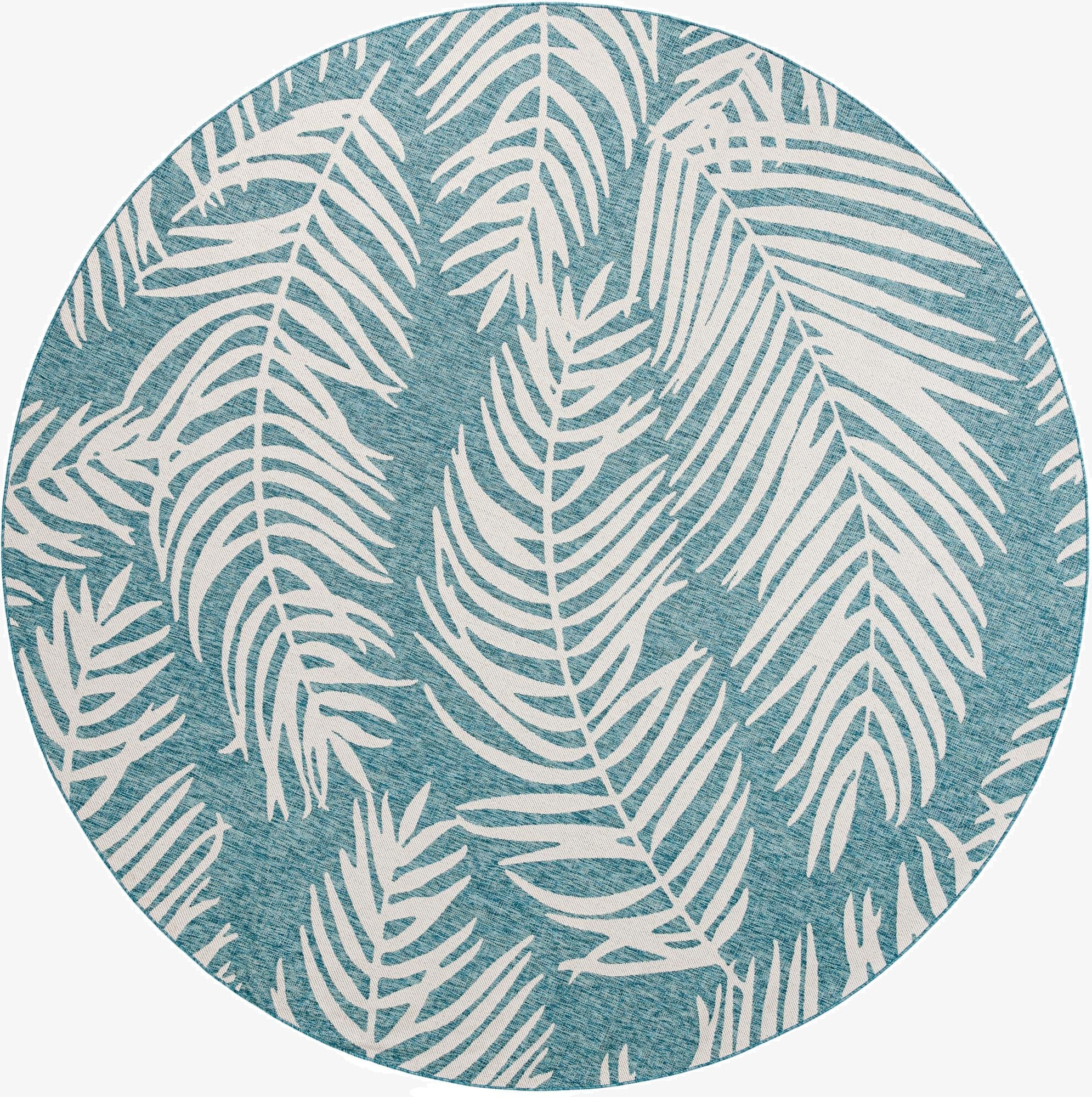  12' x 12'  Washable Botanical Indoor / Outdoor Round Rug