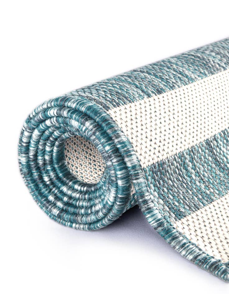 Detail image of  4' x 4'  Washable Ribbon Indoor / Outdoor Round Rug