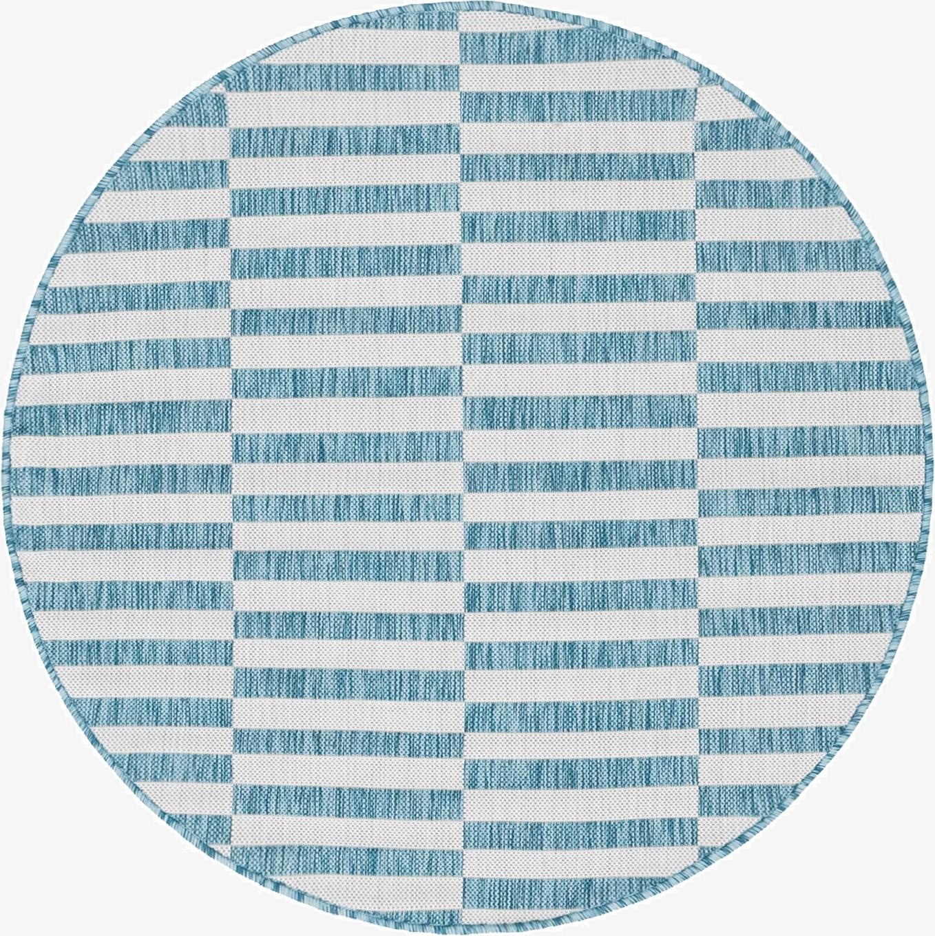  4' x 4'  Washable Ribbon Indoor / Outdoor Round Rug