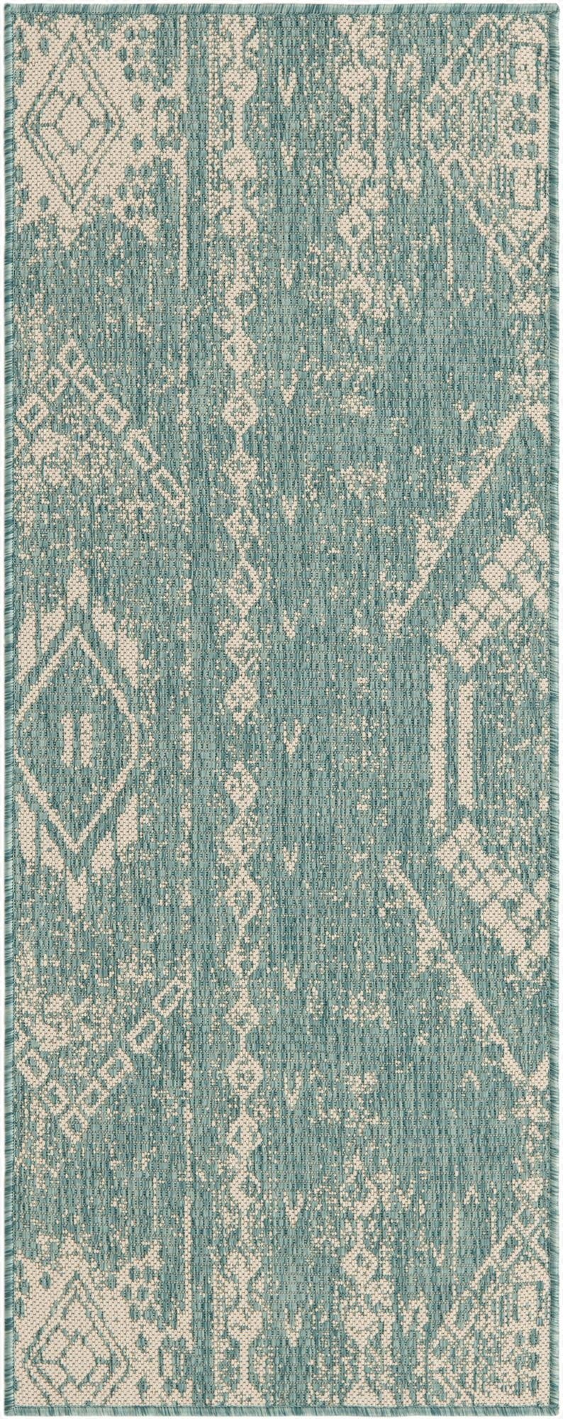  2' x 5' 3  Washable Bohemian Indoor / Outdoor Runner Rug