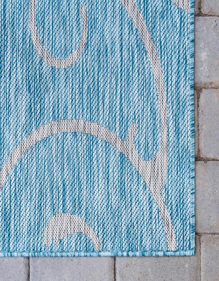 Detail image of  2' x 6'  Washable Botanical Indoor / Outdoor Runner Rug