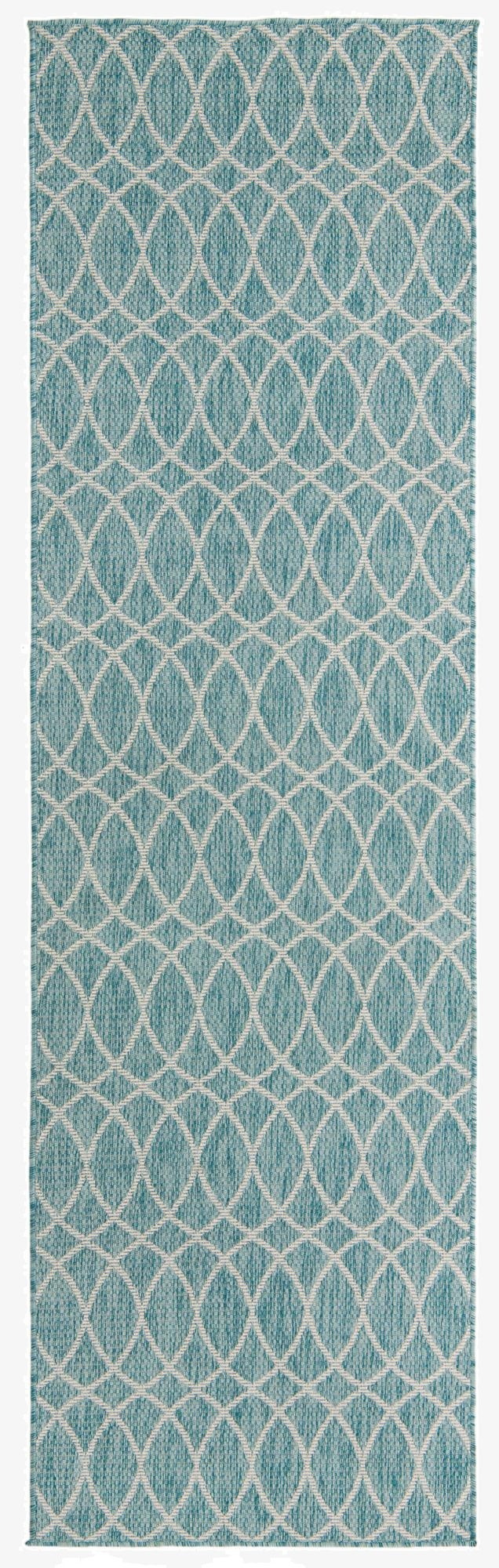  3' x 10'  Washable Lattice Indoor / Outdoor Runner Rug