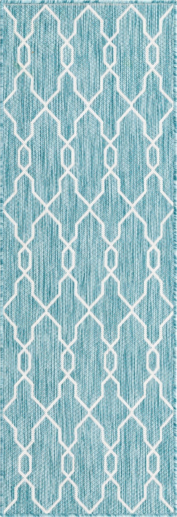  2' x 6'  Washable Lattice Indoor / Outdoor Runner Rug