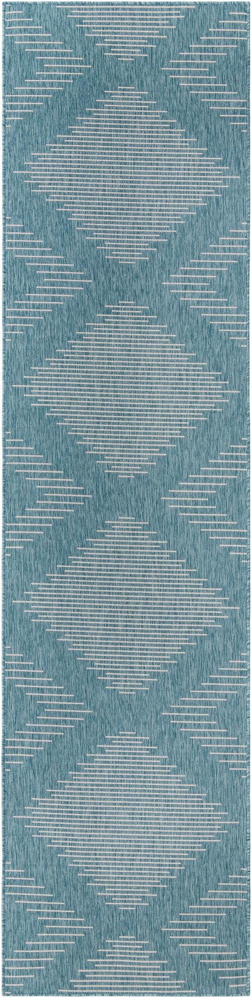  3' 3 x 14'  Washable Modern Indoor / Outdoor Runner Rug