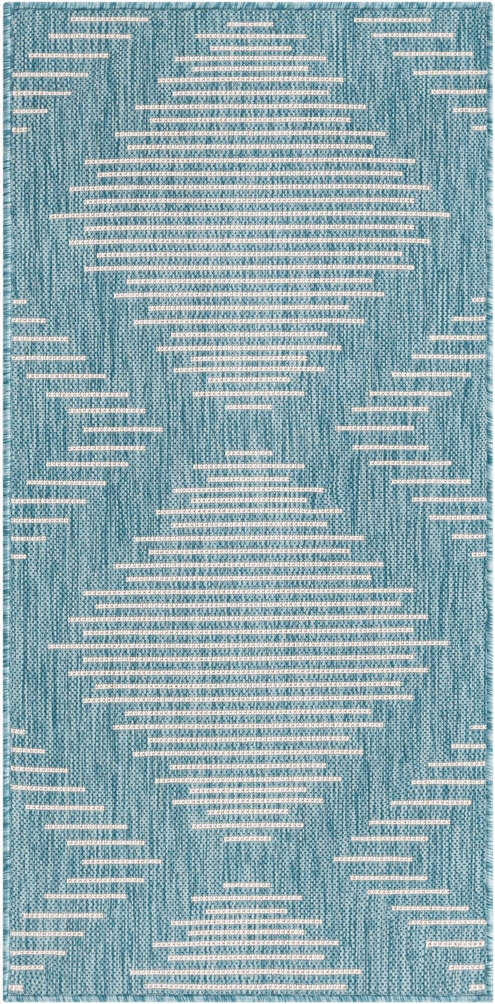  2' x 4'  Washable Modern Indoor / Outdoor Runner Rug