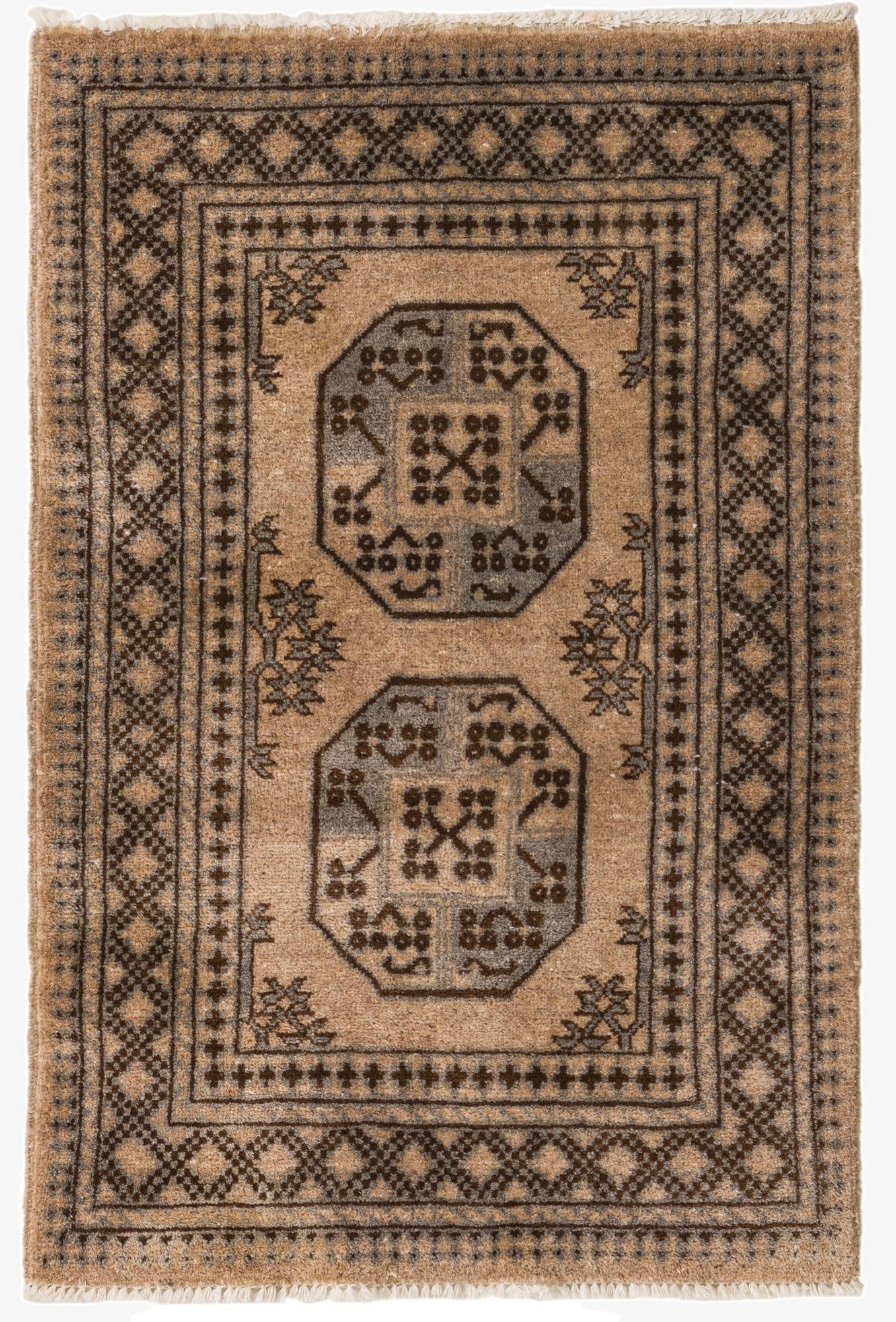  2' 10 x 4' 3  Hand Knotted Afghan Akhche Wool Rug