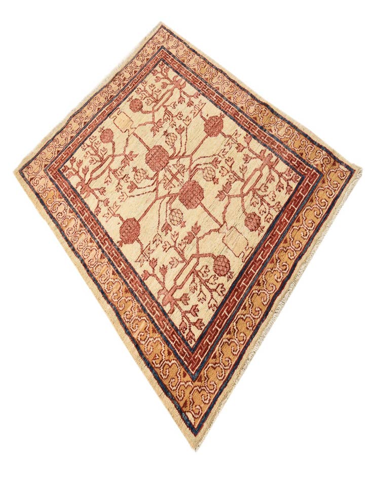 Detail image of  3' 5 x 4' 4  Hand Knotted Balouch Wool Rug