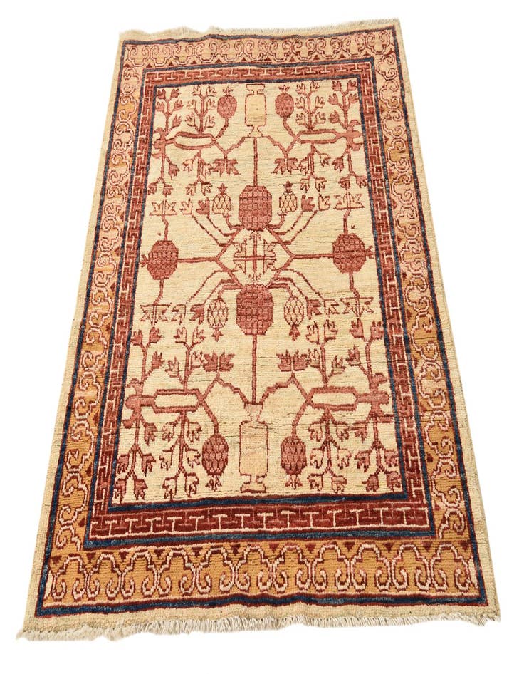 Detail image of  3' 5 x 4' 4  Hand Knotted Balouch Wool Rug