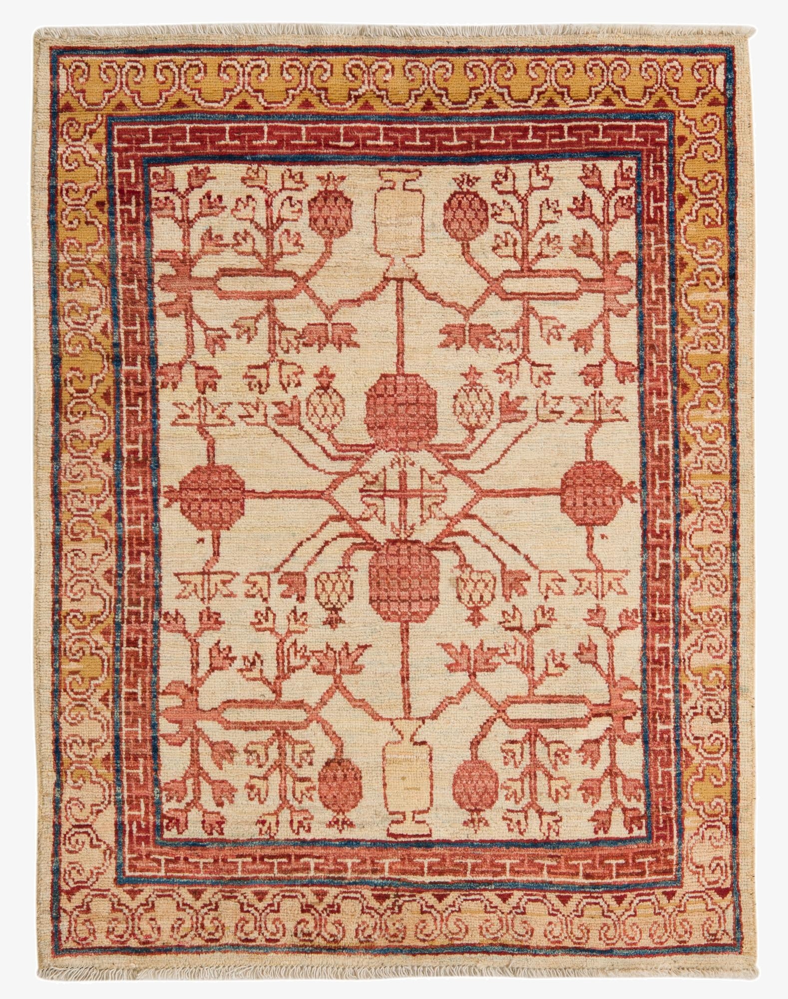  3' 5 x 4' 4  Hand Knotted Balouch Wool Rug