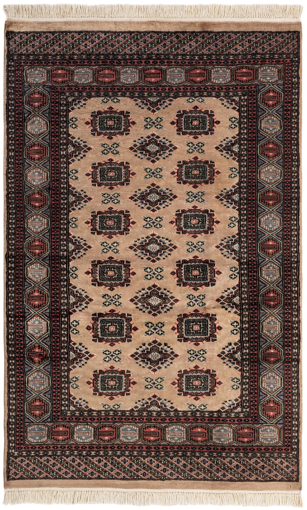  4' x 6' 5  Hand Knotted Bokhara Oriental Rug