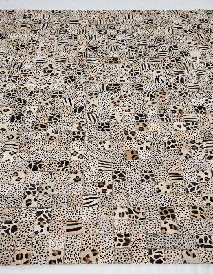 Detail image of  5' 1 x 8' 1 Cowhide Leather Rug