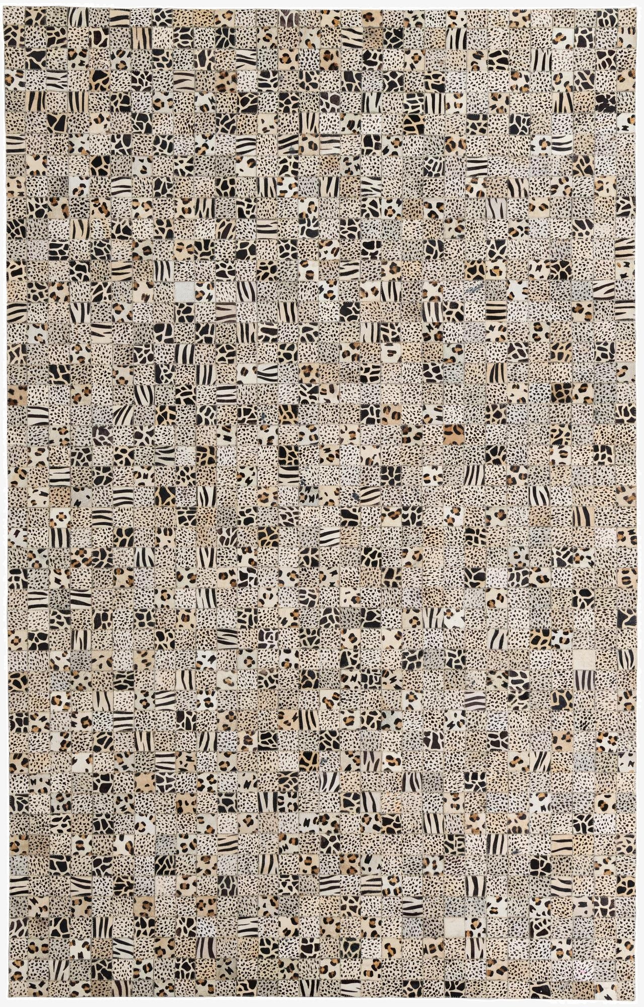  5' 1 x 8' 1 Cowhide Leather Rug