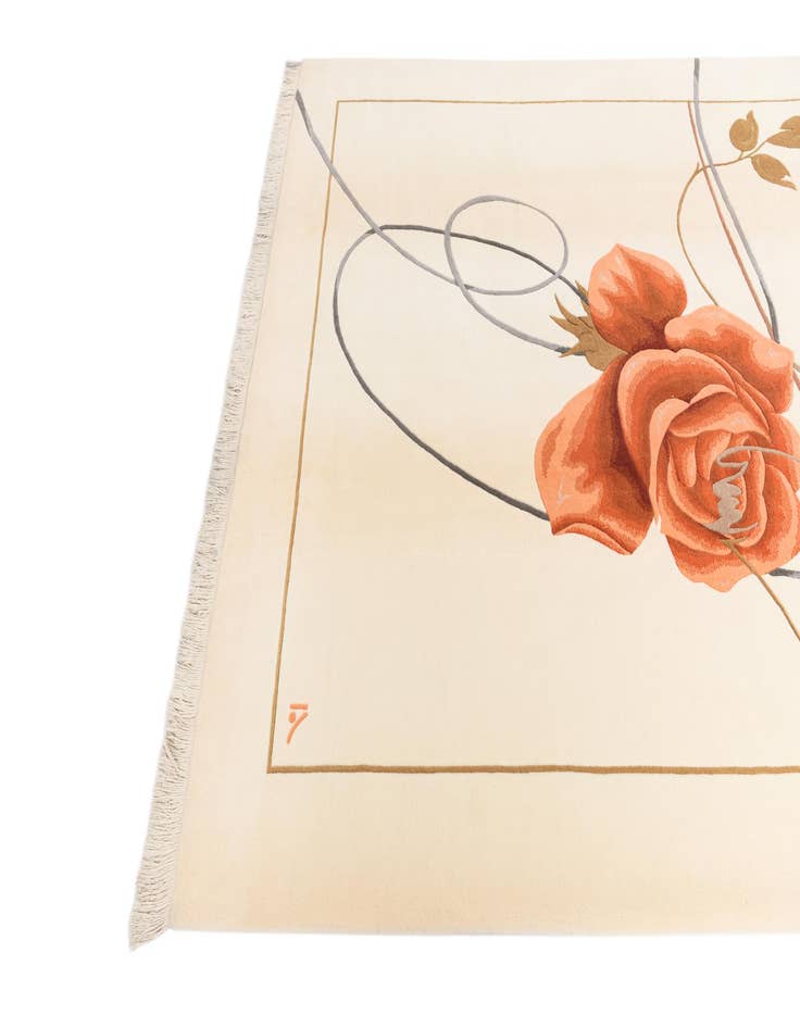 Detail image of  6' 8 x 10'  Hand Knotted Darya Wool Rug