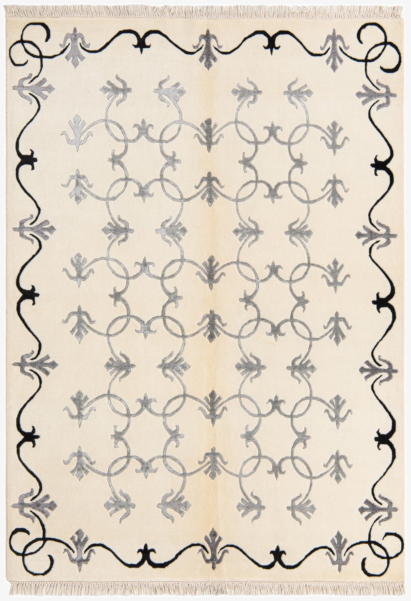  4' 7 x 6' 7  Hand Knotted Darya Wool Rug
