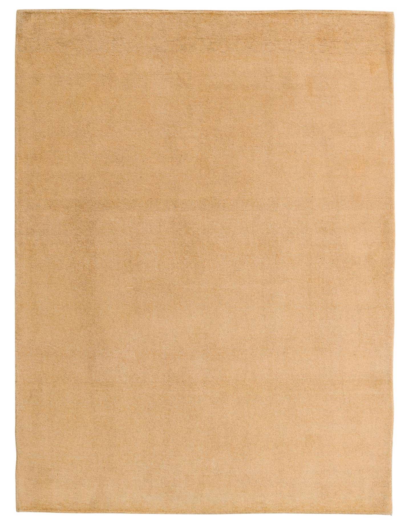 A 5x8 rectangular Kashkuli Gabbeh area rug in a solid ivory and cream color, made from 100% wool with a medium pile.