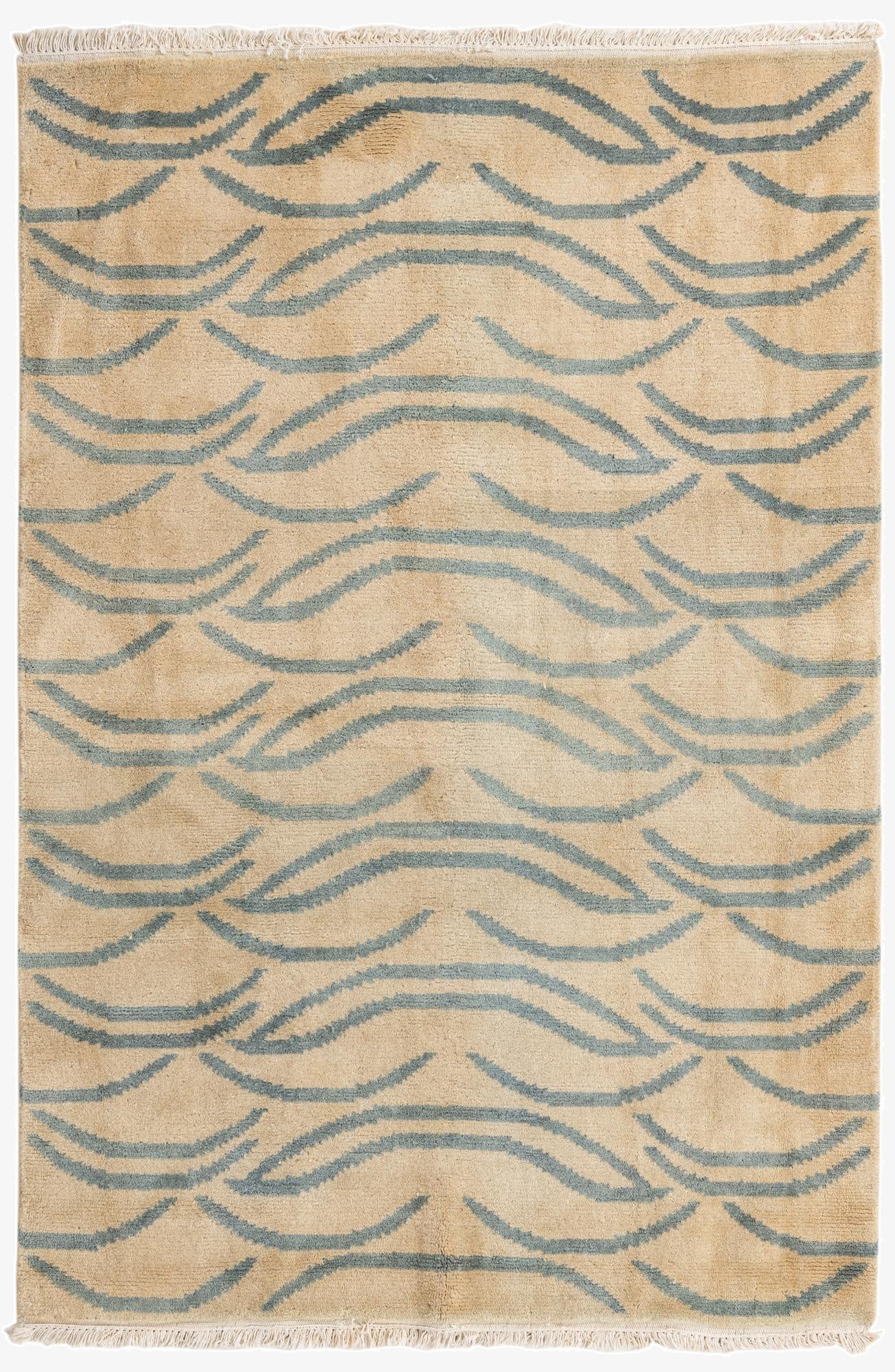  4' 6 x 6' 7  Hand Knotted Kashkuli Gabbeh Wool Rug