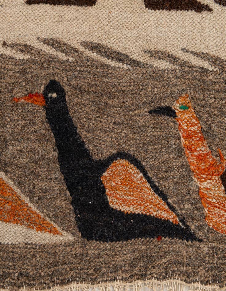 Detail image of  2' 5 x 4' 7  Hand Woven Kilim Dhurrie Wool Rug