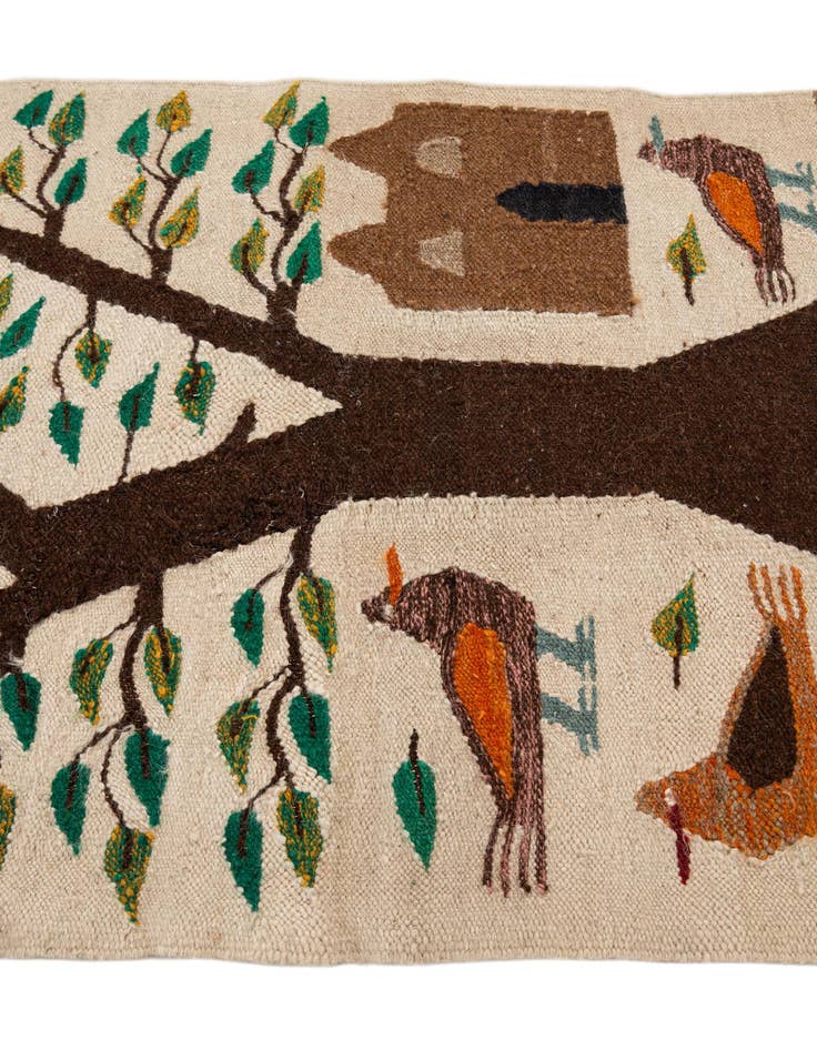 Detail image of  2' 5 x 4' 7  Hand Woven Kilim Dhurrie Wool Rug