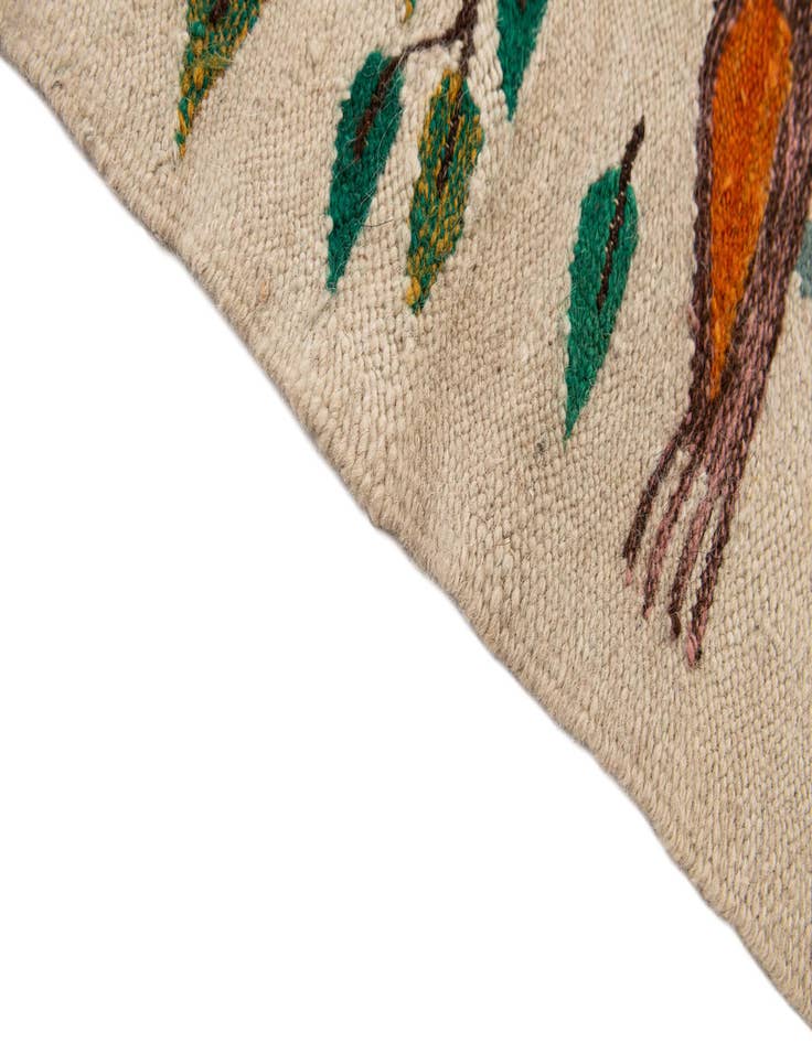 Detail image of  2' 5 x 4' 7  Hand Woven Kilim Dhurrie Wool Rug