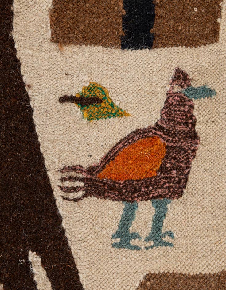 Detail image of  2' 5 x 4' 7  Hand Woven Kilim Dhurrie Wool Rug
