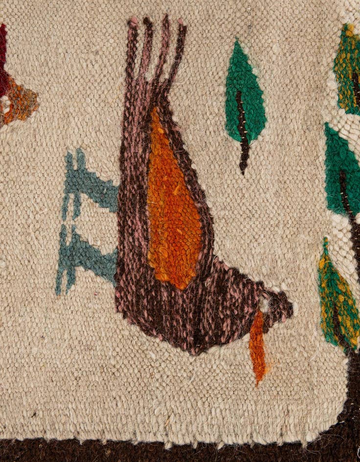 Detail image of  2' 5 x 4' 7  Hand Woven Kilim Dhurrie Wool Rug