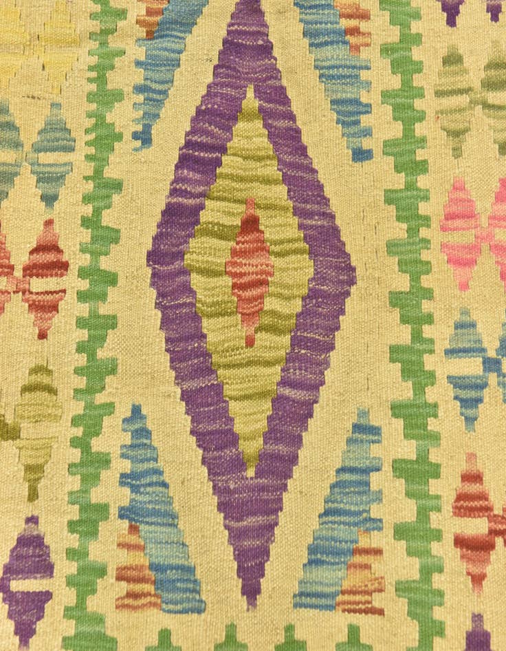 Detail image of  2' 9 x 4'  Hand Woven Kilim Maymana Wool Rug