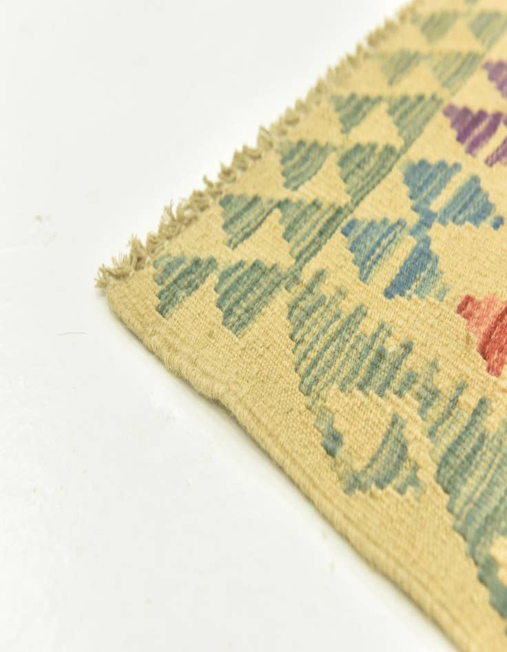 Detail image of  2' 9 x 4'  Hand Woven Kilim Maymana Wool Rug